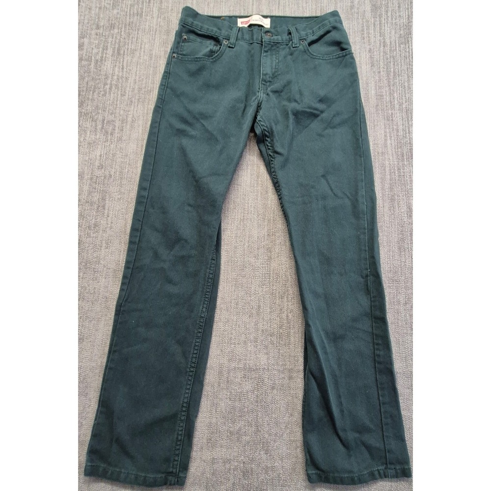 Levi‎ 513 Slim Straight Jeans Women's 16 Reg W28 L28 Green 100% Cotton Mid Rise